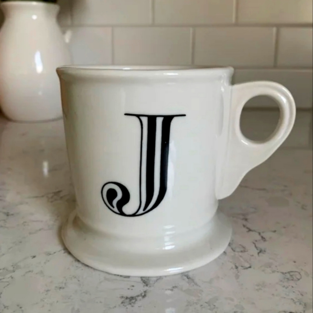 Anthropologie Initial "J" Coffee Tea Cup Mug.